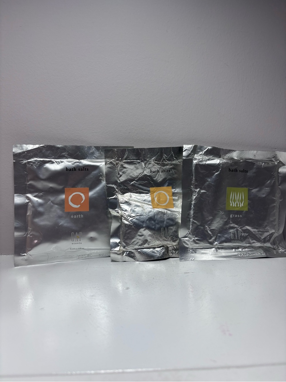 Gap Scents Earth Day Grass Bath Salts Packets Vintage Rare